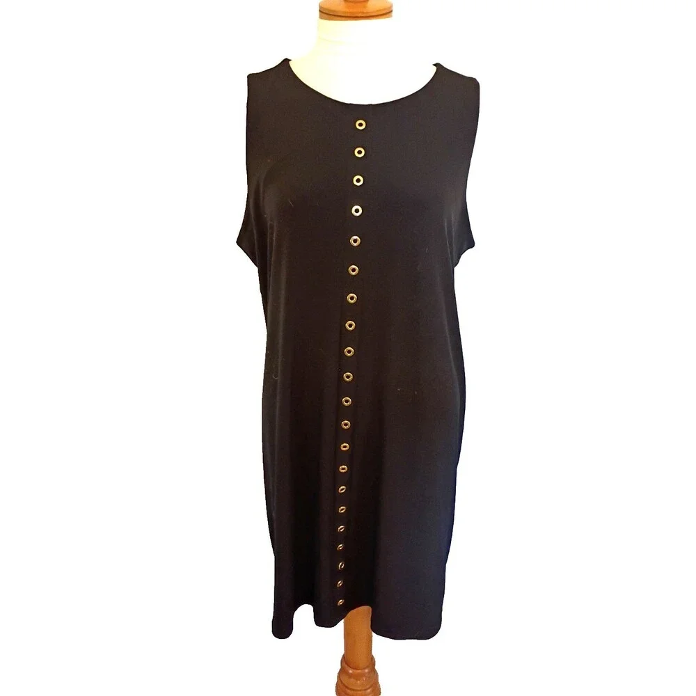 Michael Kors Black Sleeveless Dress with Gold color Grommets Size XL